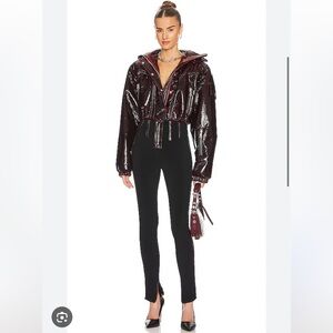NWT LaQuan Smith Apres Ski Vinyl Jumpsuit